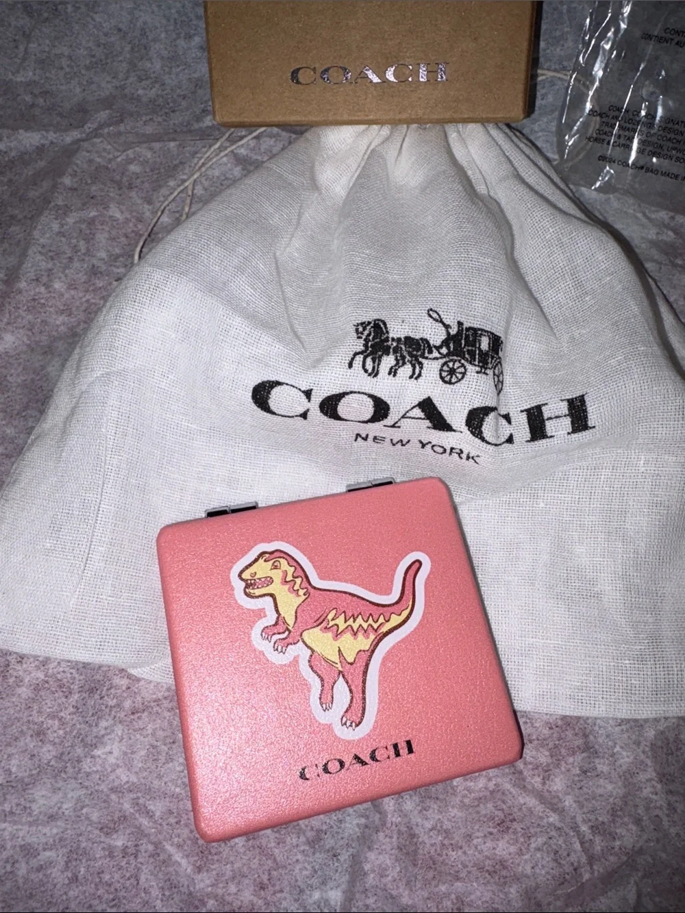 Coach Pink Rexy Compact Mirror NIB
